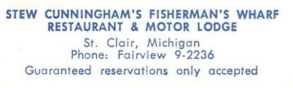 River Crab Blue Water Inn (Stew Cunninghams Fishermans Wharf) - Post Card Back